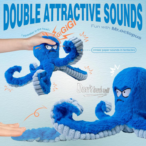 Tough Squeaky Octopus Chew Toy for Large Dogs