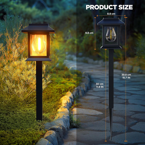 6 Pack Solar Lights Outdoor Garden, Waterproof Garden Pathway Stake Lights