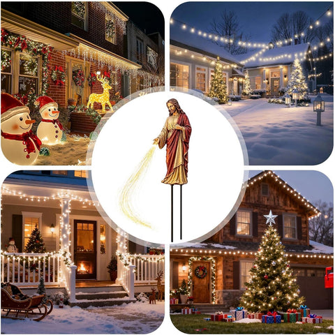 Christmas Solar Lights Outdoor Solar Powered Warm Glow Decoration