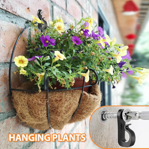 20 Pack Screw-in Hooks for Outdoor String Lights – Q-Hanger Safety Buckle Hooks for Garden Lights, Plants & Garage Hanging – A Secure Little Fix for the Things You Want to Keep in Place