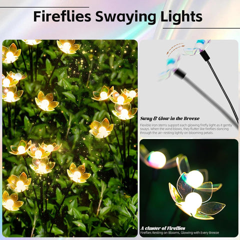 Solar Lights Outdoor, Solar Firefly Swaying Garden Decor Light (24LED)