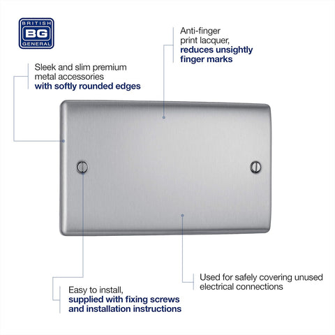 BG Electrical Double Blank Plate