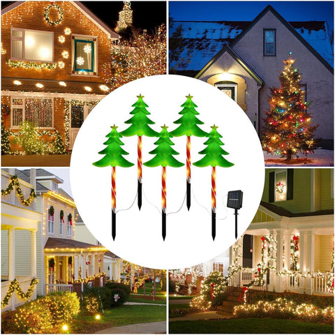 Solar Christmas Lights 5 Piece LED Ambient Lighting