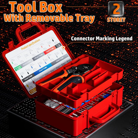 Ferrules Wire Crimping Tool Kit 1750pcs, Ferrule Crimper Tool for 0.08-10mm²/AWG28-7 Self-Adjustable, Square Crimp Tool Set with Twin Wire Ferrules, Ratchet Terminal Crimper - Copper Ferrule Kit