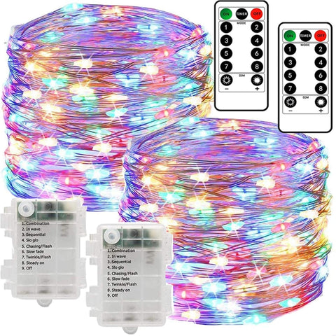 Fairy String Lights 2 Pack 12m 120 LED with Remote – Multicolor