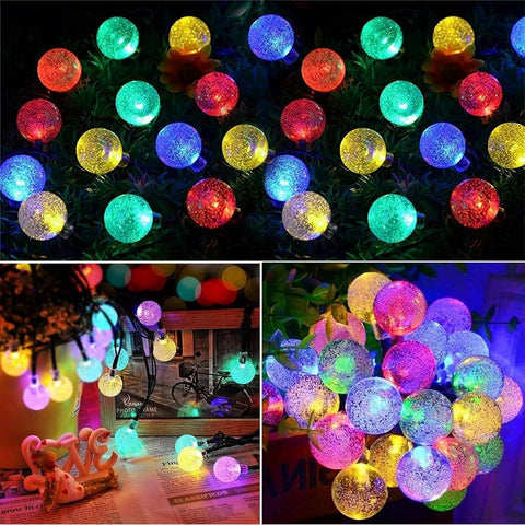 Lezonic Solar Fairy Lights Outdoor Waterproof – 50 LED Multicoloured Garden String Lights with 8 Lighting Modes, Auto On/Off & IP65 Protection for Patios, Weddings & Parties