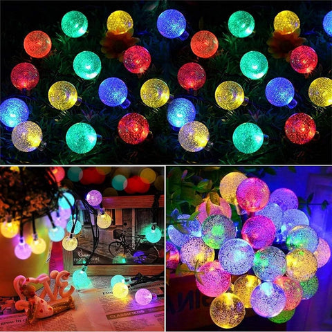 Lezonic Solar Fairy Lights Outdoor Waterproof 50 LED Multicoloured String Lights – 8 Lighting Modes, Auto On/Off, IP65 Garden Fairy Lights for Patio, Wedding & Party Decorations