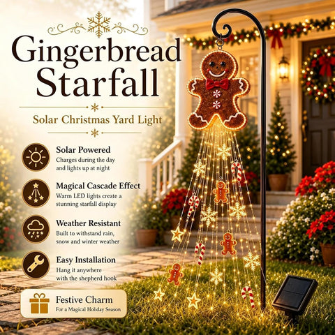 Solar Stake Christmas Lights Gingerbread Man Pathway Lighting