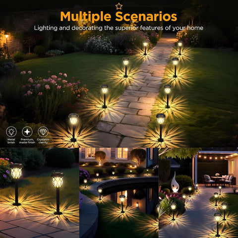 HELESIN Garden Lights Solar Powered, 6 Pack Solar Lights Outdoor Garden