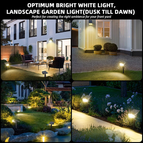 LEREKAM Solar Spot Lights Outdoor Landscape Light, 40 LEDs Solar Landscape Spotlights Outdoor Waterproof Auto On/Off Garden Lights, Outdoor Solar Lights for Yard Palm Tree Driveway Patio Pool