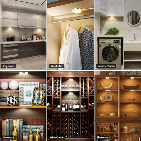LED Dimmable Under Cabinet Lighting Kit – 6-Pack with Remote Control