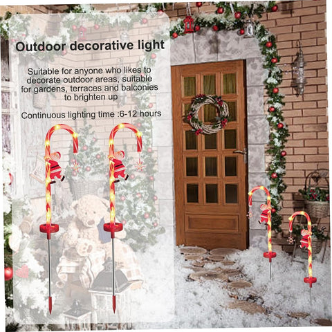 Candy Cane Christmas Decorations, Christmas Outdoor Decorations, 2PCS 8LED Solar Candy Cane Lights, 28 Inch Waterproof for Garden Lawn, Lights