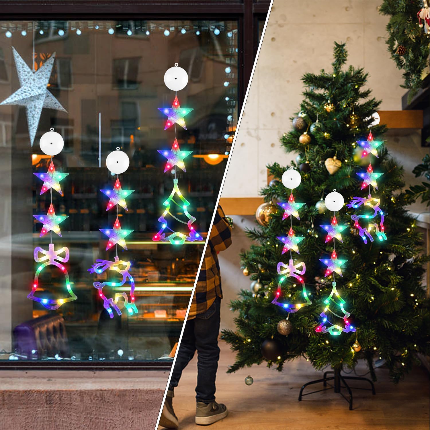 Holiday home décor with elk LED lights