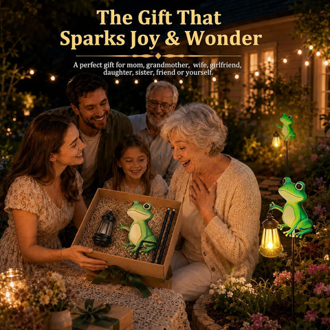 Solar Frog Garden Stake Light, Outdoor Solar Lantern Waterproof Mom Gift