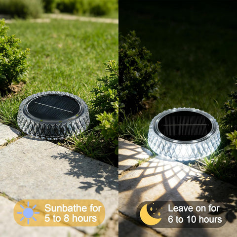 Solar Lights Outdoor Garden, 6 Pack Solar Ground Lights, IP65 Waterproof, LED Solar Landscape Decorative Lighting for Lawn, Yard,Stairs, Patio, Pathway (White)