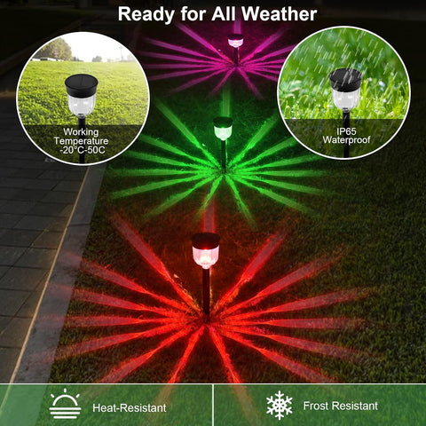 LED Solar Light Outdoor, SOMOKY 6 Packs Solar Pathway Lights with 7 Color Changing Waterproof IP65, Auto On/Off Outdoor Solar Landscape Lights/Pathway Lights for Lawn, Back Yard and Walkway