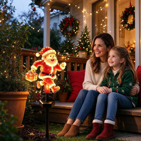Christmas Solar Stake Light, Santa Claus Waterproof Outdoor Garden Lamp