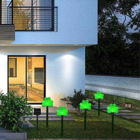 St Day Outdoor Lights Shamrocks Stake LED Solar Lights