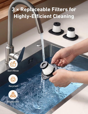 AstroAI Red Handheld Vacuum Cleaner Cordless Powerful Suction LED