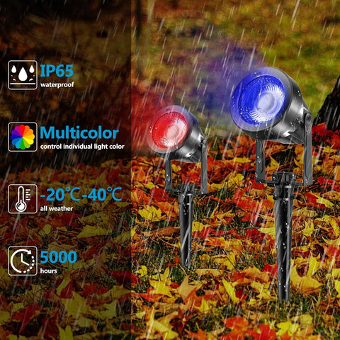 NATPOW RGB Garden Lights, Plug-in Spot Lights with Remote Control 8-in-1