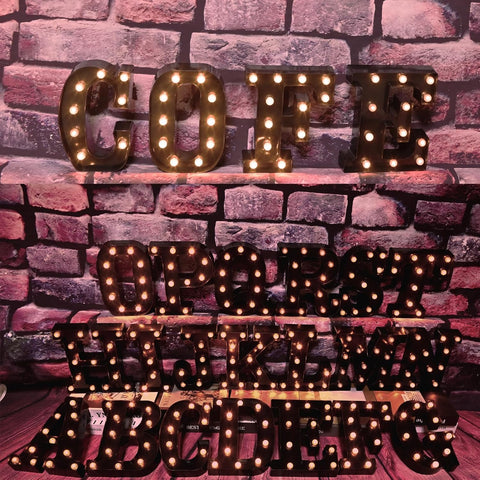 E Style Black LED Marquee Letter Light, Battery Powered Decorative Night Lamp for Home, Party, Wedding and Event Decor