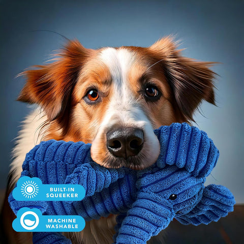 Zappi Co Blue Elephant Plush Dog Toy