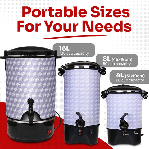 Made Safer 16L Hot Water Urn – Low Energy Boiling Water Dispenser for Tea & Hot Drinks – Versatile & Efficient – UK Design