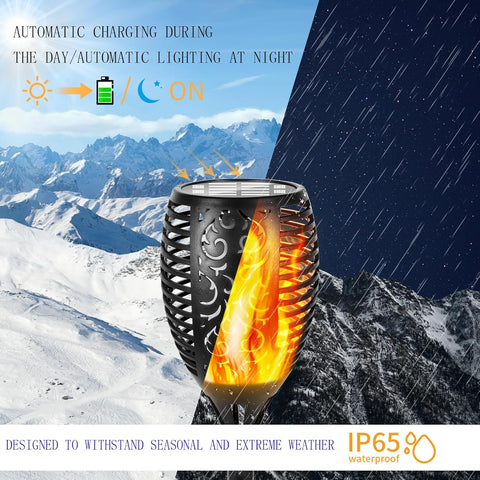 I-SHUNFA 96 LED Solar Light Outdoor Garden,43in Tall,IP65 Waterproof,4 Pack