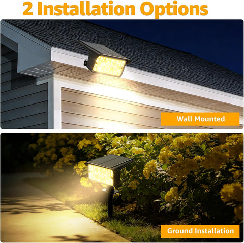 Ollny Solar Powered Uplighter Spotlight Garden 4Pack Stake Light Warm White