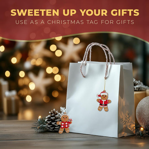 Gingerbread Ornaments Pack of 15 – Assorted Gingerbread Man Decorations with Strings