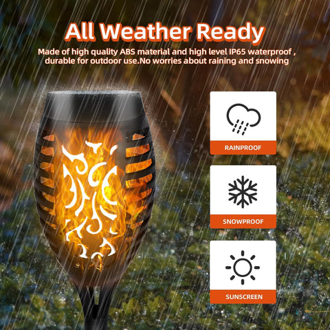 CNMTCCO Solar Flickering Flame Lights - 6 Pack Outdoor Garden Solar Lights, Waterproof Torch Landscape Lighting for Patio, Pathways, Lawn, Yard Decoration