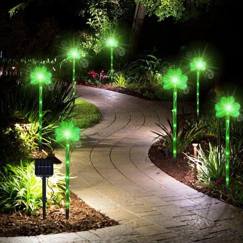 St Day Shamrocks Lights Garden Decor Solar Powered Stake Lights