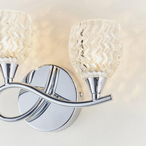 Reagan Decorative Dimmable Twin Wall Light Chrome