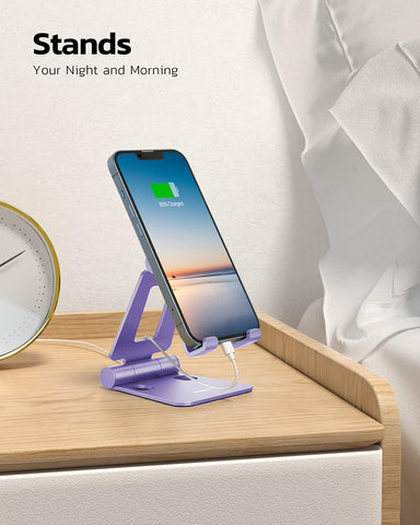 Nulaxy Adjustable Foldable Phone Stand for Desk – Purple