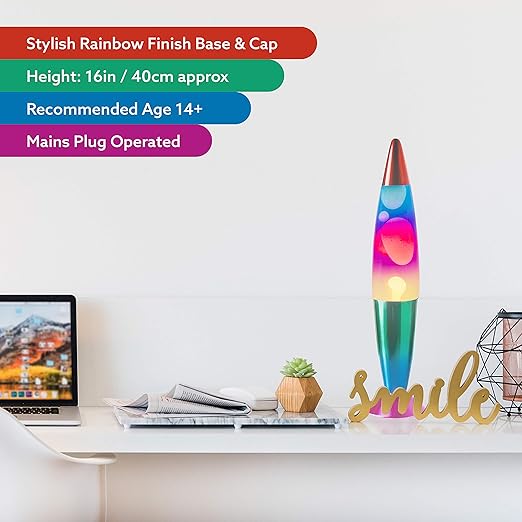 Rainbow Lava Lamp | Retro Nostalgia | Relaxing Mood Light | Decorative Illumination