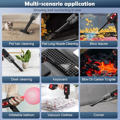 Handheld Cordless Vacuum Cleaner Black – Portable Car & Home Vacuum