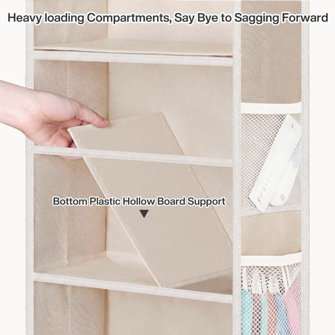 Hanging Yarn Storage Organizer with 5 Zipper Closure Compartments