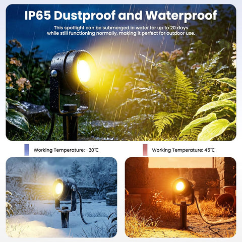MAGGIFT 8 Pack Garden Lights Mains Powered with Remote, Warm White