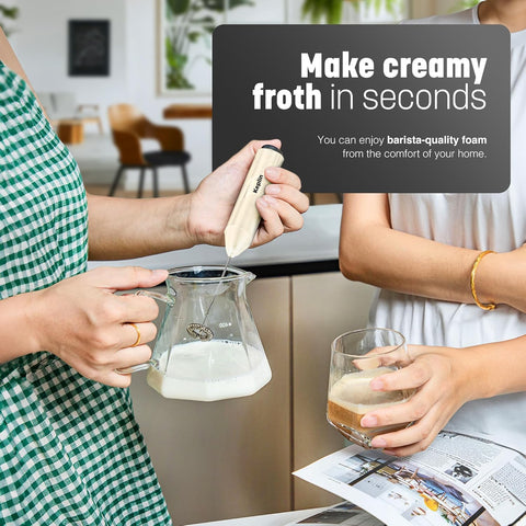 Milk Frother Cream - Stainless Steel Electric Whisk for Coffee & Drinks