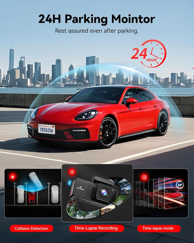 REDTIGER A3 2.5K 3 Channel Dash Cam Front, Rear & Inside with WiFi