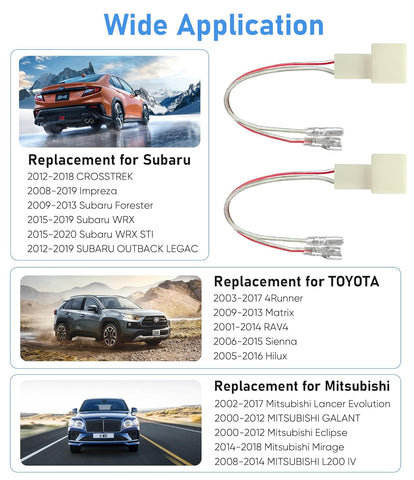 Car Front Rear Door Speaker Wiring Harness Connector Plug for Toyota/Subaru/Mitsubishi 2PCS