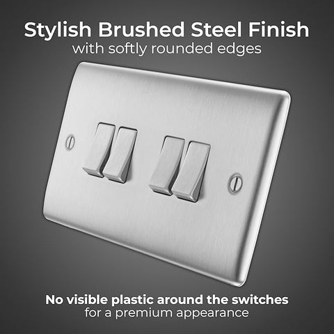 BG Nexus Metal Quadruple Wall Light Switch