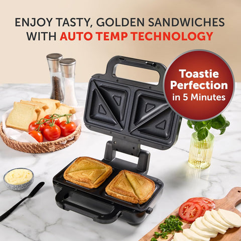Stuff ’n’ Press Deep Fill Toastie Maker | 2 Slice Sandwich Toaster Black