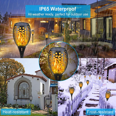Aityvert Flickering Flame Solar Torch Lights Outdoor, 43" Tall, 8 Pack