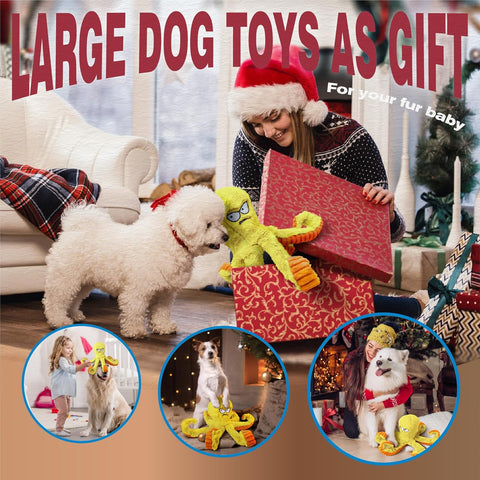 Tough Plush Octopus Dog Chew Toy