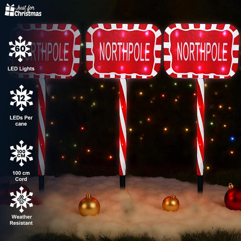 Just for Christmas Pathway Lights – 5 Pack Christmas Lights Battery-Operated with a Timer, 8 Lighting Modes, 1m Lead Wire & 60 Warm White LEDs | Perfect for Christmas Decoration