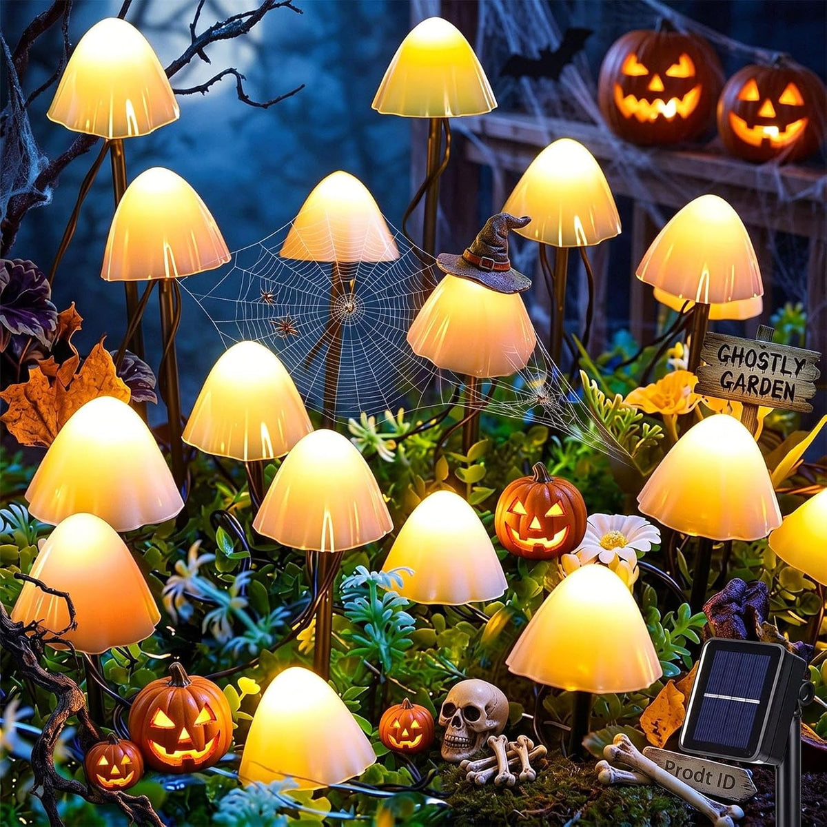 Garden Decorations, 5M 20LED Mushroom Solar Lights Outdoor Garden