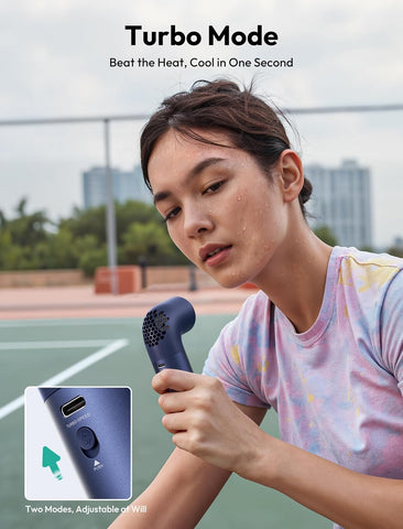 Aecooly Portable Handheld Fan,Powerful Turbo Mini Fan,15H Max Cooling Time,19000 RPM High Speed Aero Pro,6 Speeds Aluminum Case, Pocket Rechargeable Personal Small Travel GIfts for Women Men -BlueB0F8NKQS8H