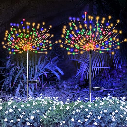 Pack of 2 Modern LED Stake Lights In UK - IP65 Waterproof, Solar Powered, 120 Degree detection Angle, Battery capacity 2200mAh, Security Lights, Stake Lights for Garden, Pathway, Driveway, Fence