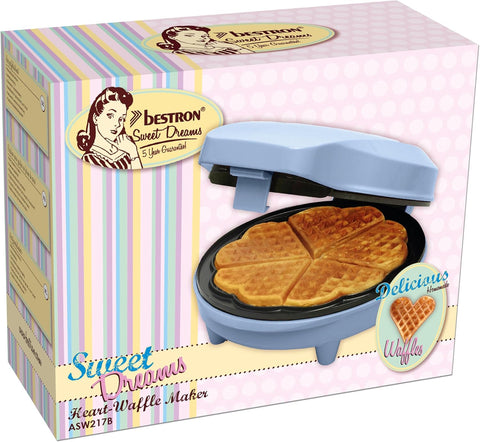 19 Waffle Maker – Blue Alloy Steel, Non-Stick Plates, Quick Heat, 2-Slice Breakfast Appliance